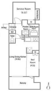 東京都墨田区吾妻橋3【マンション】の間取り