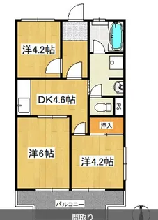 東京都西東京市ひばりが丘北2【マンション】の間取り