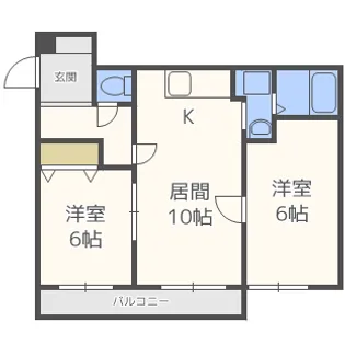 ベルメゾン南郷【2階】の間取り