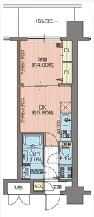 プレジオ江坂SOUTH【2階】の間取り