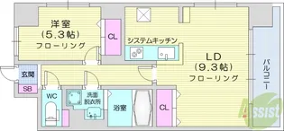 レジディア榴岡公園【5階】の間取り