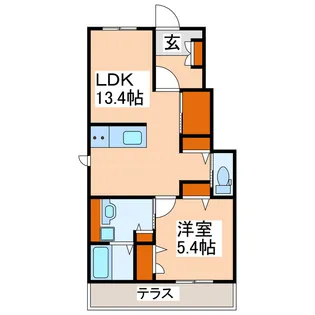 スマートヴィラ桜山【1階】の間取り