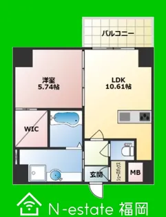 福岡県福岡市早良区西新4【マンション】の間取り