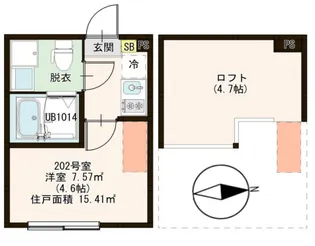 ハーモニーテラス金町V【2階】の間取り
