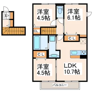 メゾン・フローラB【2階】の間取り