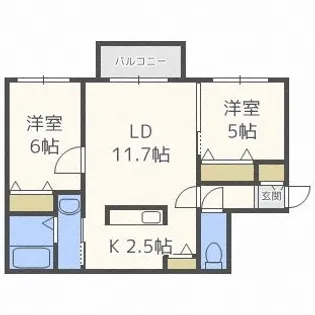 RTL 西町(ラティール西町)【3階】の間取り