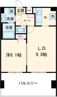 ペアパレス六町環七北通り【6階】の間取り