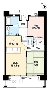 UR浜甲子園なぎさ街【7階】の間取り