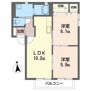 フォワード松本A【2階】の間取り