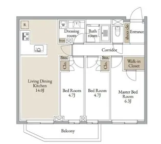 クラリティア横濱反町【2階】の間取り