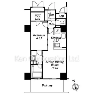 プライムアーバン新宿夏目坂タワーレジデンス【21階】の間取り