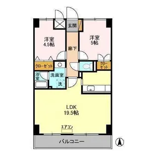 グランディス新八柱【11階】の間取り