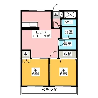 ヴィヴィエンダ壱番館【2階】の間取り