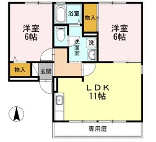 ロイヤルハイツ山上 B棟【1階】の間取り