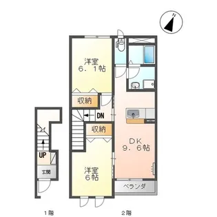 サークルコートI【2階】の間取り