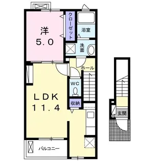 ラフルール【2階】の間取り