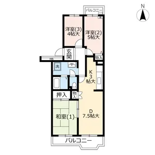 UR浜見平【3階】の間取り