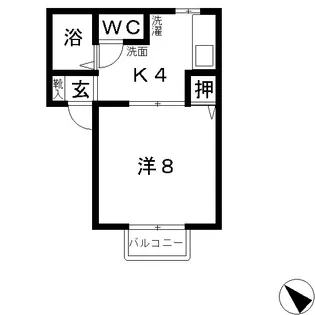 シャンポール八王寺 B【1階】の間取り