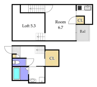 ADC法界院メリア【1階】の間取り