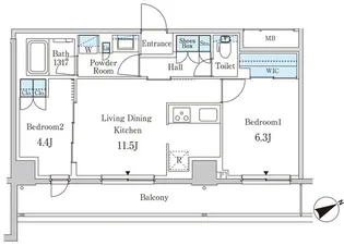 パークアクシス下北沢【2階】の間取り