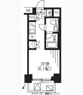 プレミアムキューブ横浜DEUX【8階】の間取り