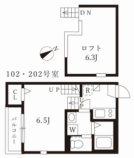 ハーモニーテラス鈍池町【2階】の間取り