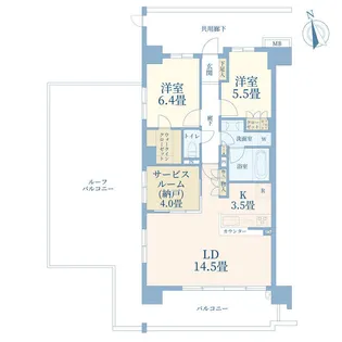 アールブラン横浜仲町台【6階】の間取り