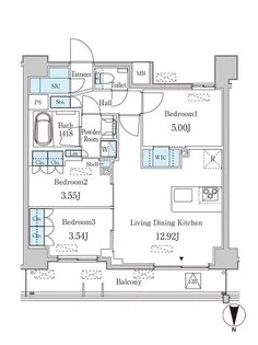 JP noie 西蒲田【14階】の間取り