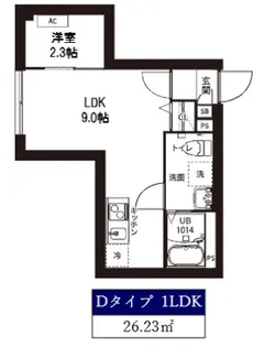 レピュア曙橋駅前レジデンス【5階】の間取り