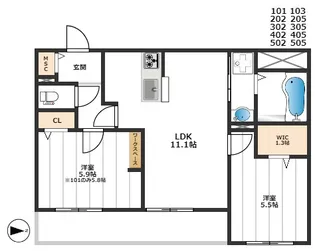 Ville d’or浮間舟渡1【2階】の間取り