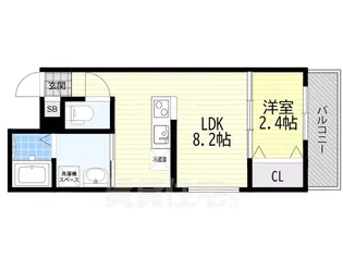 リアコート千里丘1 NORTH【2階】の間取り