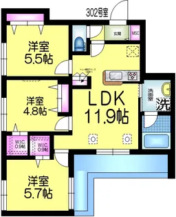 フェザーフォレスト【3階】の間取り