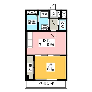 ハイツパークサイド【6階】の間取り