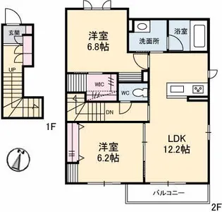 シャーメゾン下伊福本町【2階】の間取り
