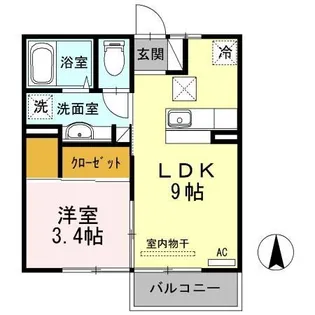 アルコバレーノ蛇田A【2階】の間取り