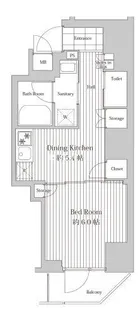 ウェルカーサ文京湯島【6階】の間取り