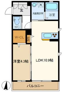 シャーメゾン桜【1階】の間取り