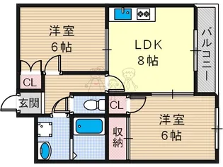 サザンテラス帝塚山【2階】の間取り