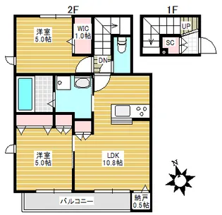 プルニエ ヒガシ ナガサキ【2階】の間取り
