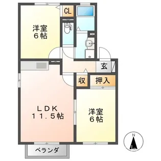 エルバルト高岡 B【2階】の間取り