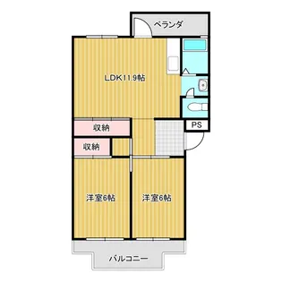 第一コーポ学苑【1階】の間取り