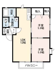 八幡ヶ丘ハイツ B【1階】の間取り