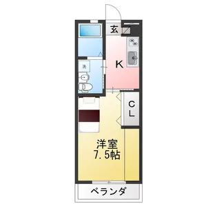プレステージ湊【1階】の間取り