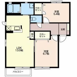 メゾンコンフォート【2階】の間取り