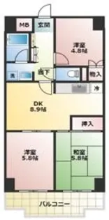 ポレール石神井【7階】の間取り