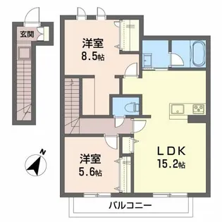 サクラスターかみすき【2階】の間取り