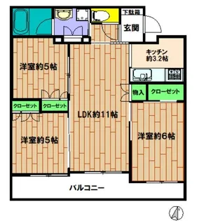 クオス横浜六浦ヒルトップレジデンス ブライトガーデン【2階】の間取り