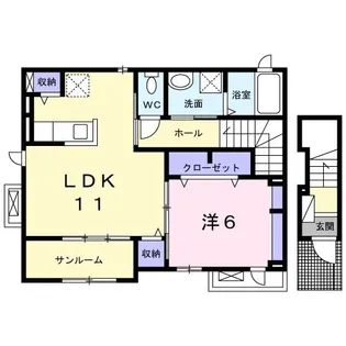 カーサ・アスール【2階】の間取り