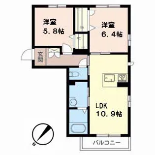 シャーメゾン HIKA【2階】の間取り