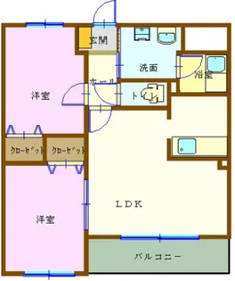 サンパティーク亀山【1階】の間取り
